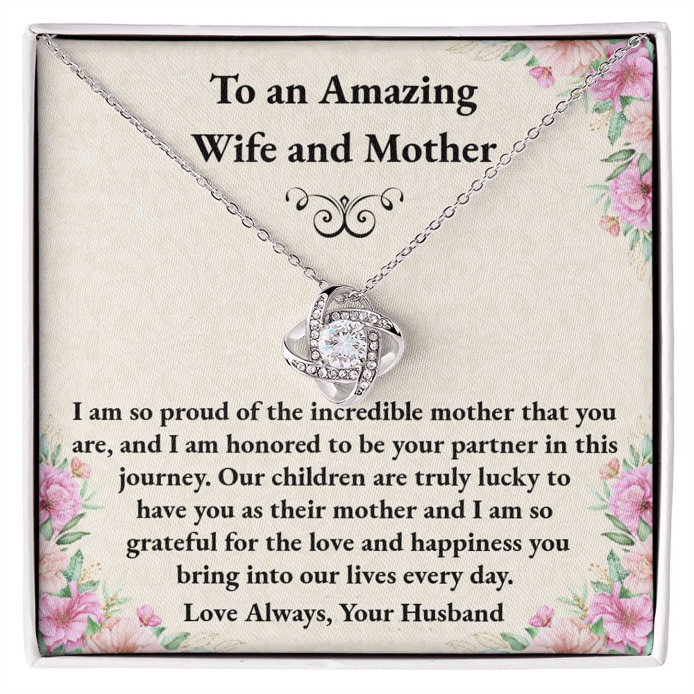Wife and Mother Love Knot Necklace