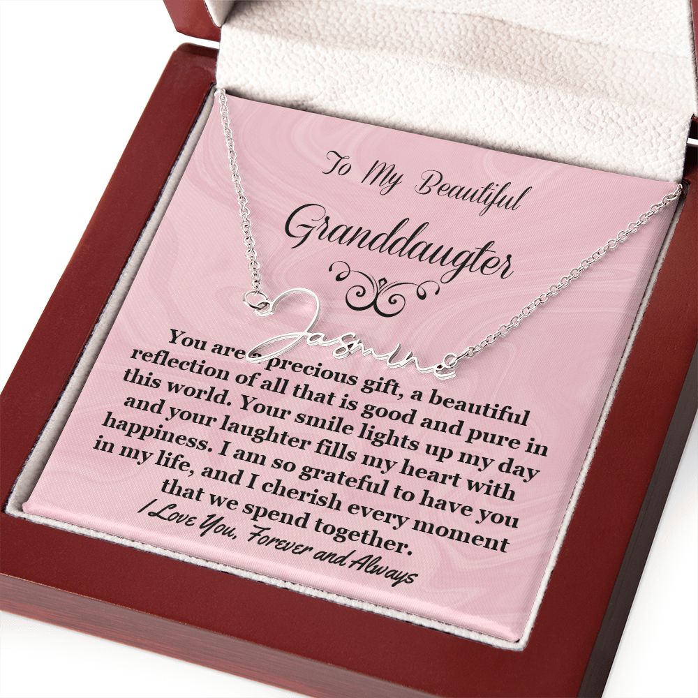 Granddaughter Signature Style Name Necklace