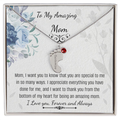 Mom Baby Feet Necklace