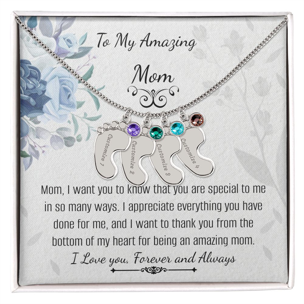 Mom Baby Feet Necklace