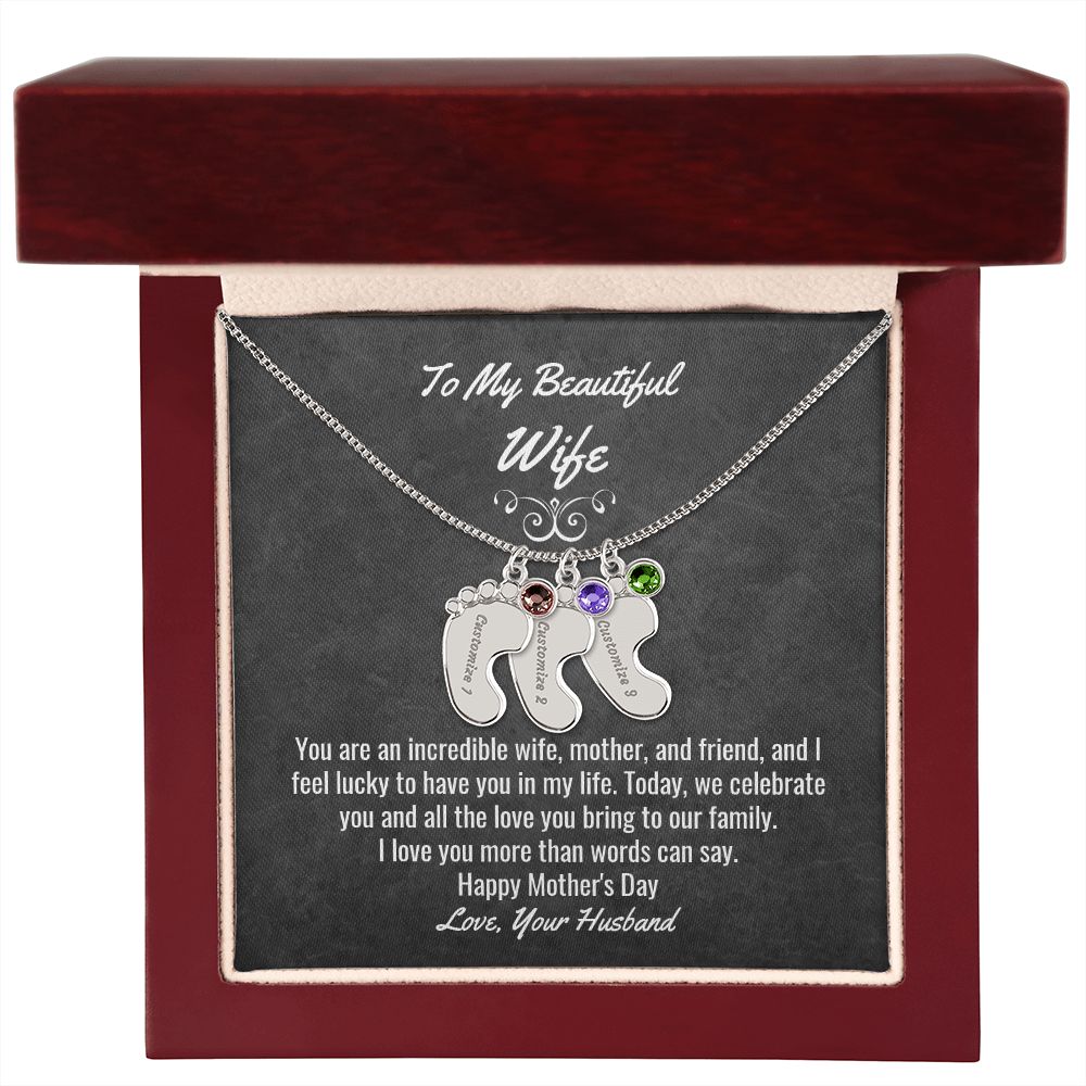 Wife Baby Feet Necklace
