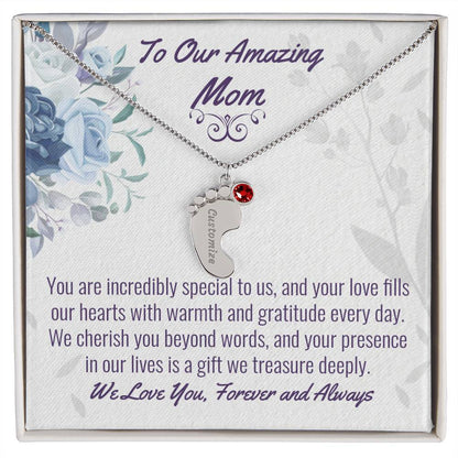 Mom Baby Feet Necklace