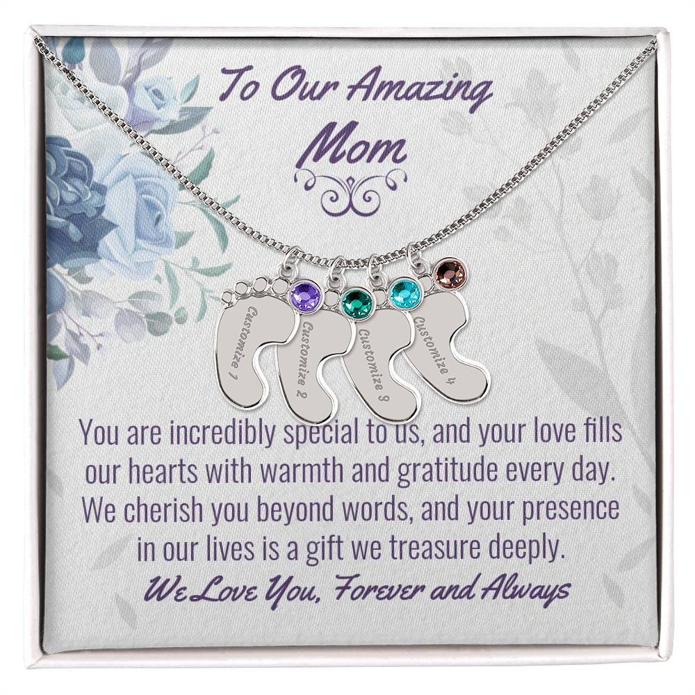 Mom Baby Feet Necklace