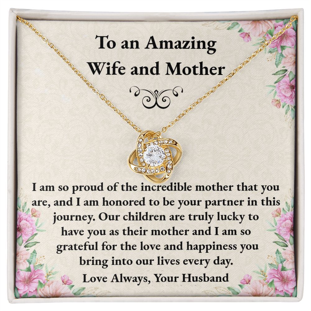 Wife and Mother Love Knot Necklace