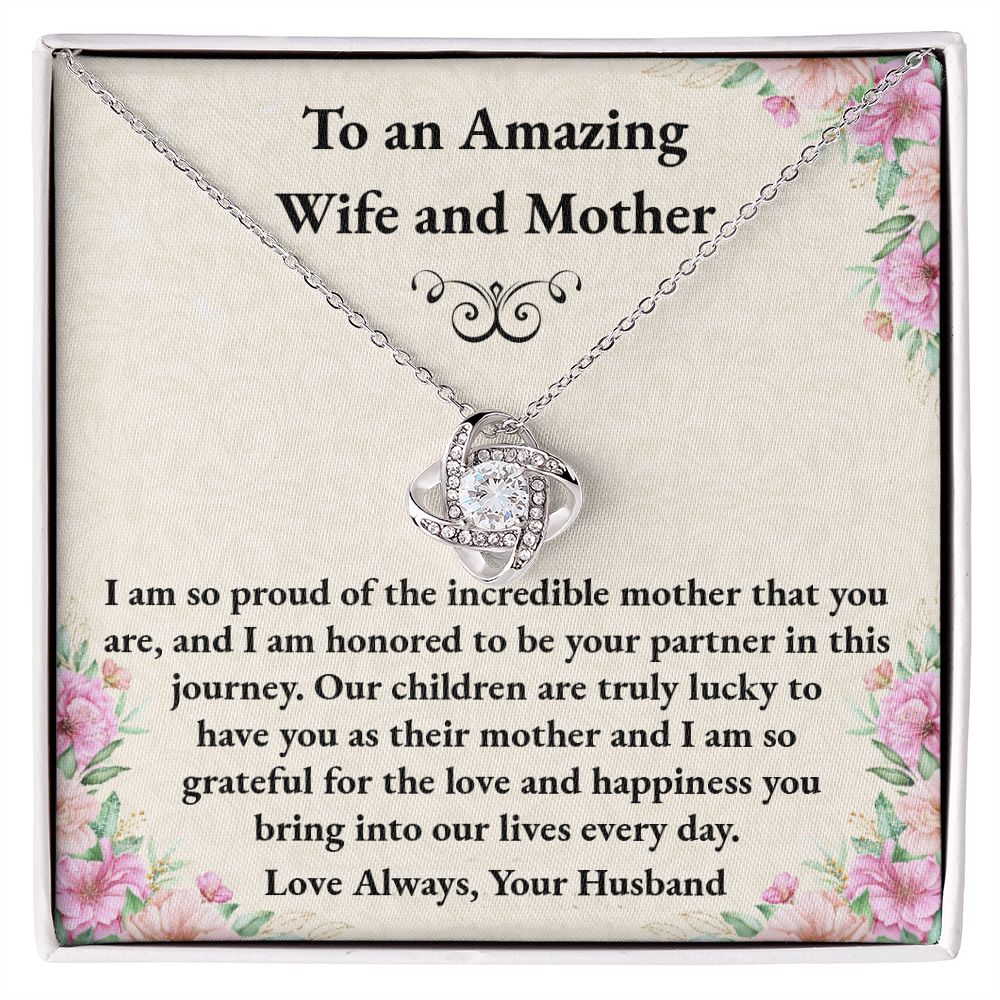 Wife and Mother Love Knot Necklace