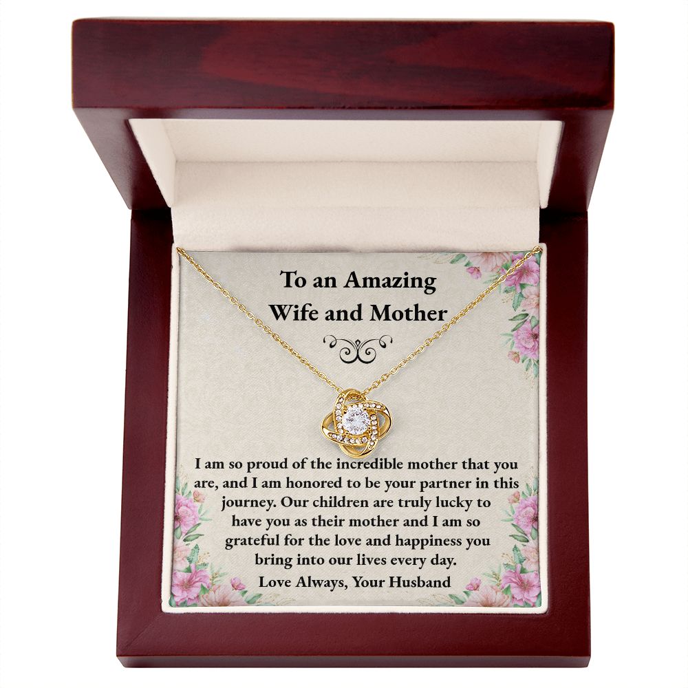 Wife and Mother Love Knot Necklace