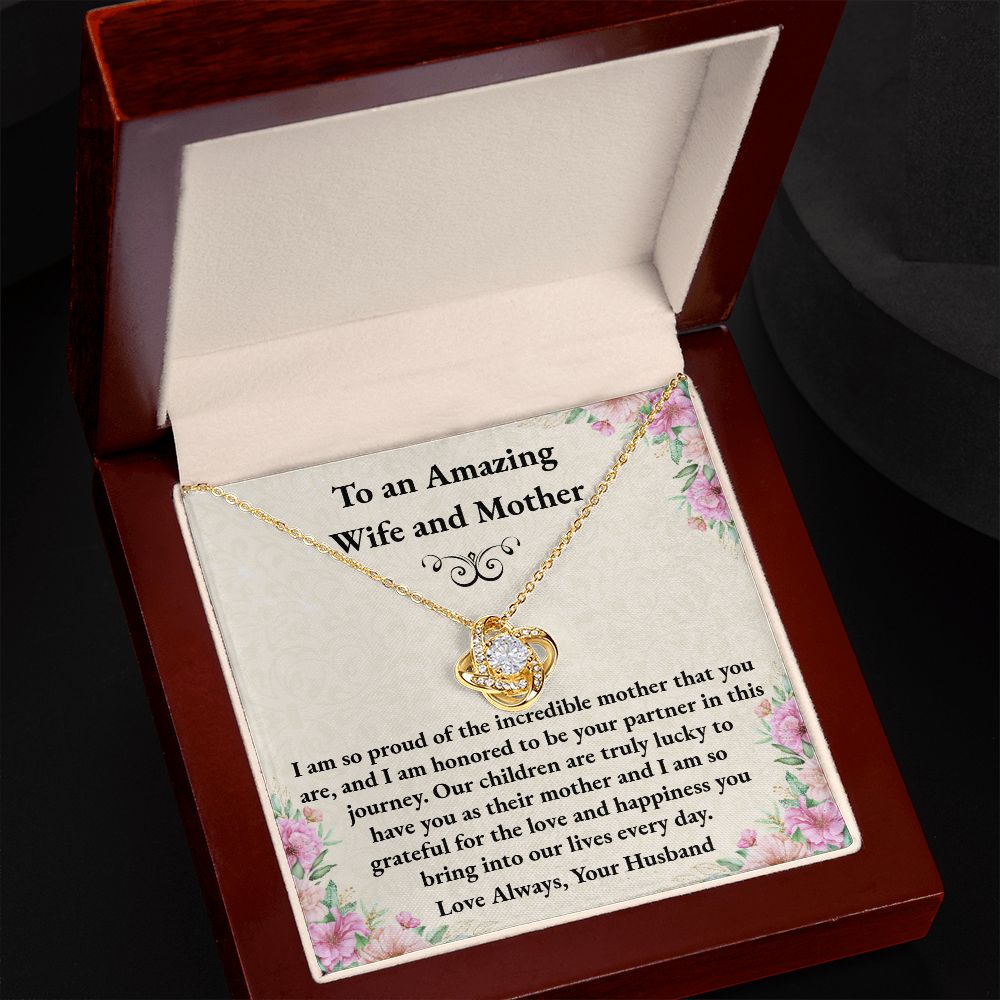 Wife and Mother Love Knot Necklace