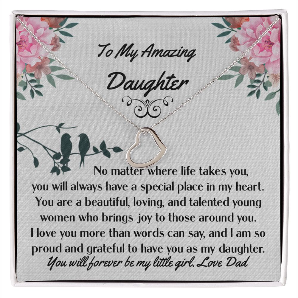 Daughter Gold Delicate Heart Necklace