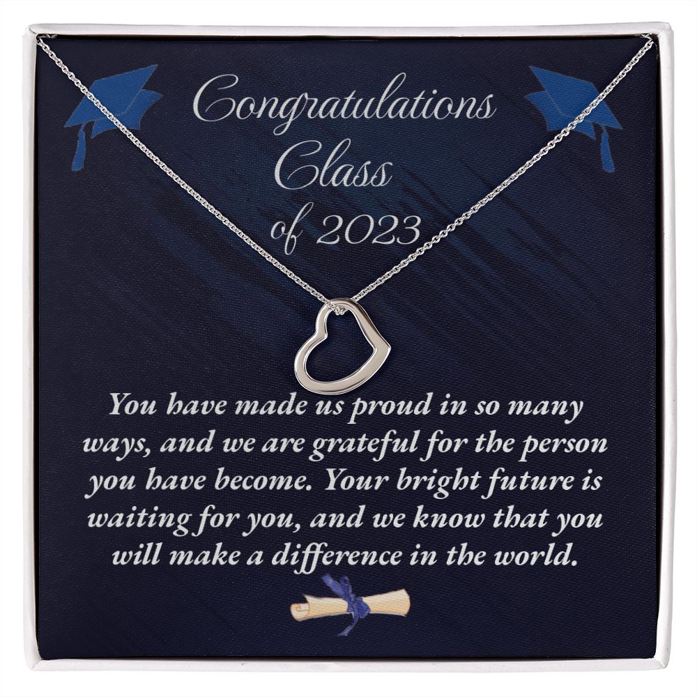 Graduation Gold Delicate Heart Necklace