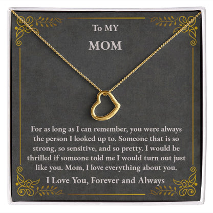 Mom Delicate Heart Necklace