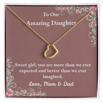 Daughter Delicate Heart Necklae