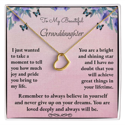 Granddaughter Delicate Heart Necklace