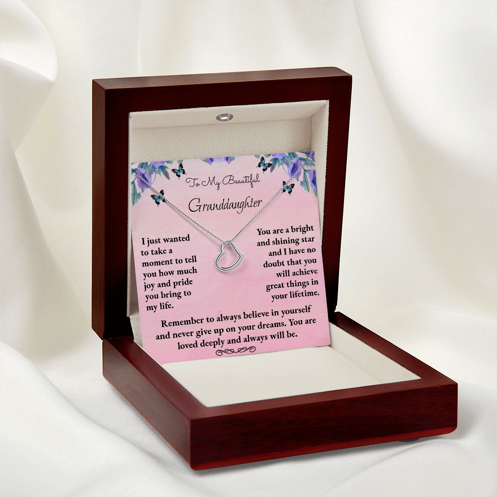 Granddaughter Delicate Heart Necklace