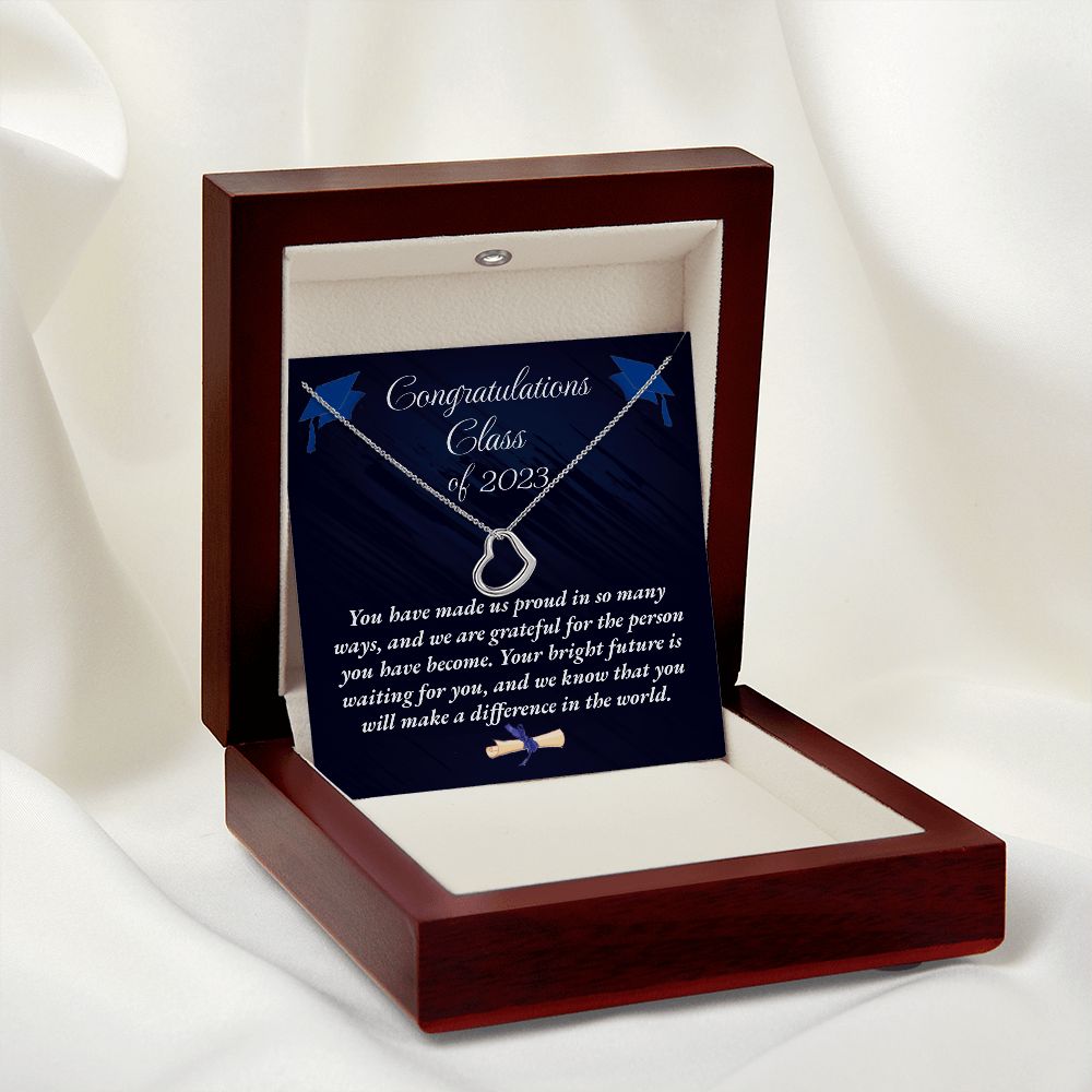Graduation Gold Delicate Heart Necklace