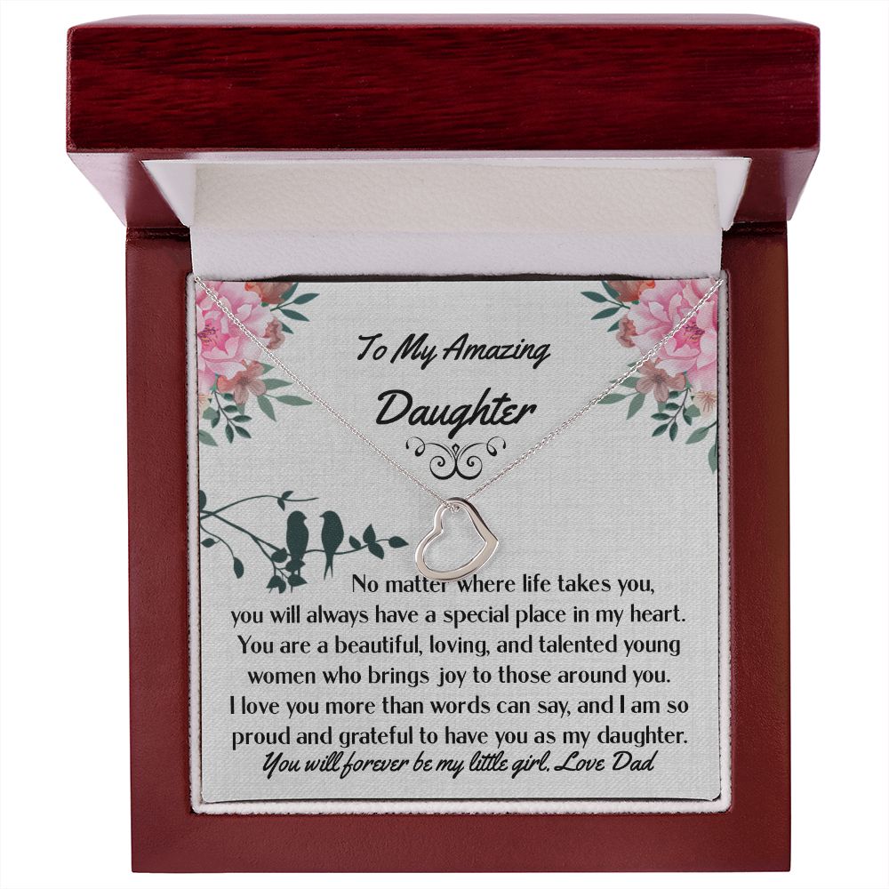 Daughter Gold Delicate Heart Necklace