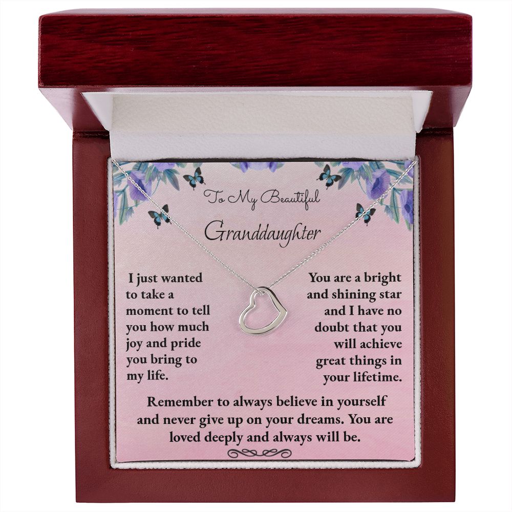 Granddaughter Delicate Heart Necklace