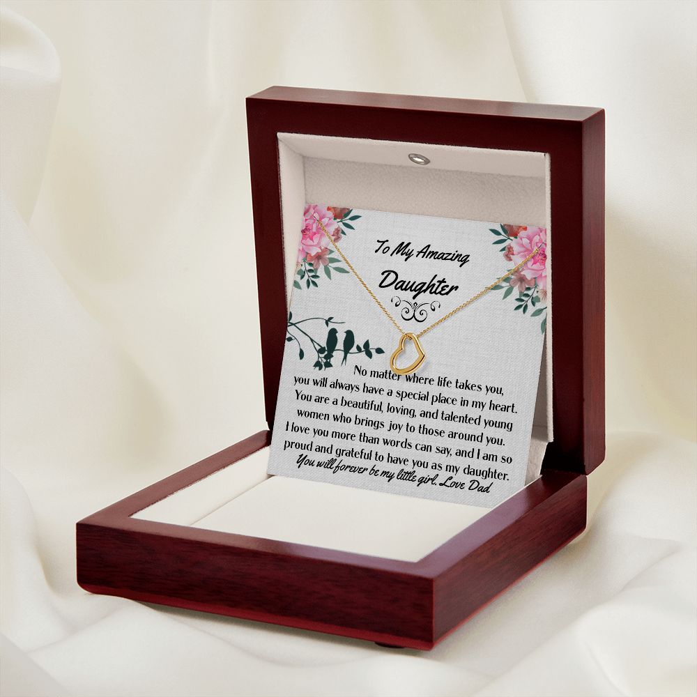 Daughter Gold Delicate Heart Necklace