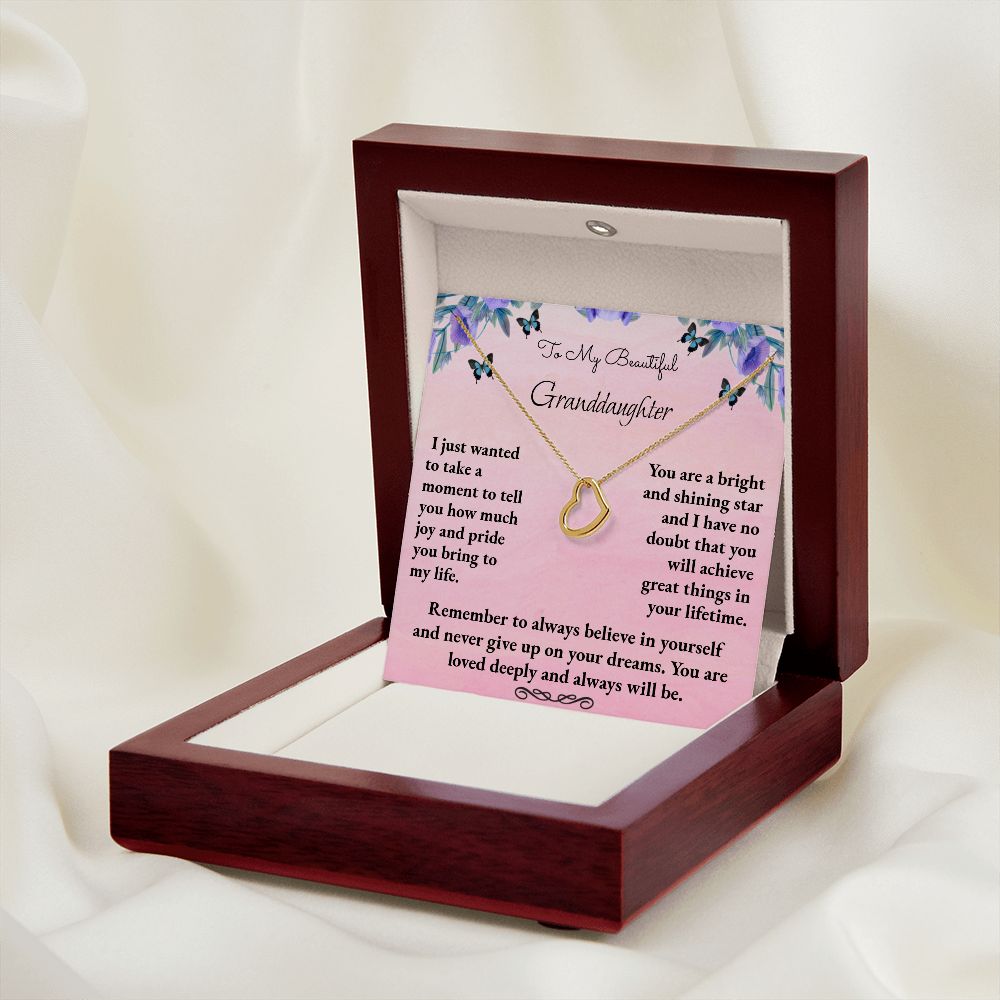 Granddaughter Delicate Heart Necklace