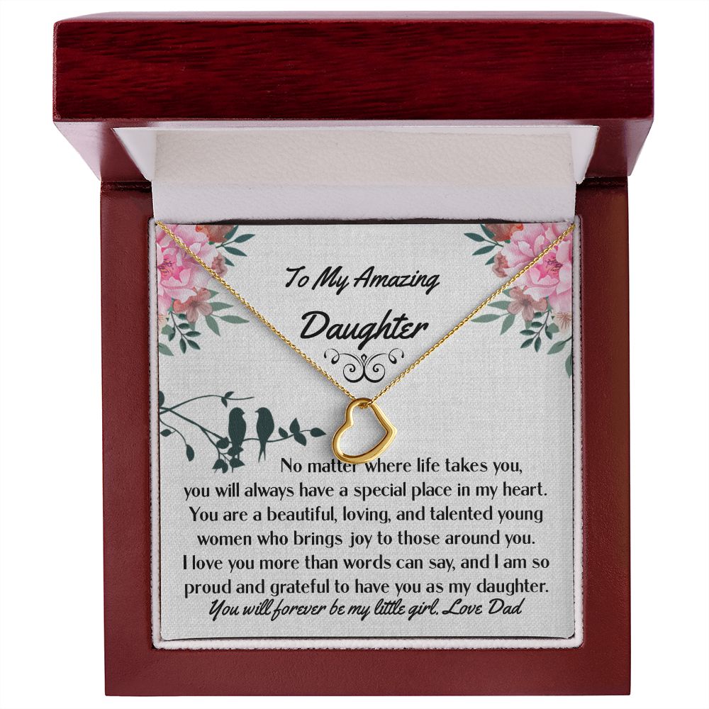 Daughter Gold Delicate Heart Necklace