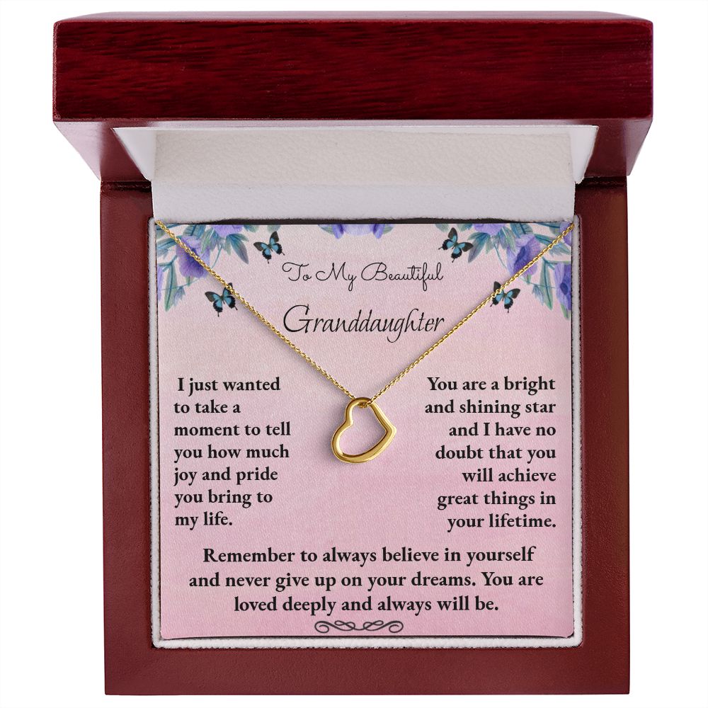 Granddaughter Delicate Heart Necklace