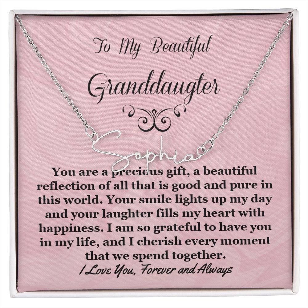 Granddaughter Signature Style Name Necklace
