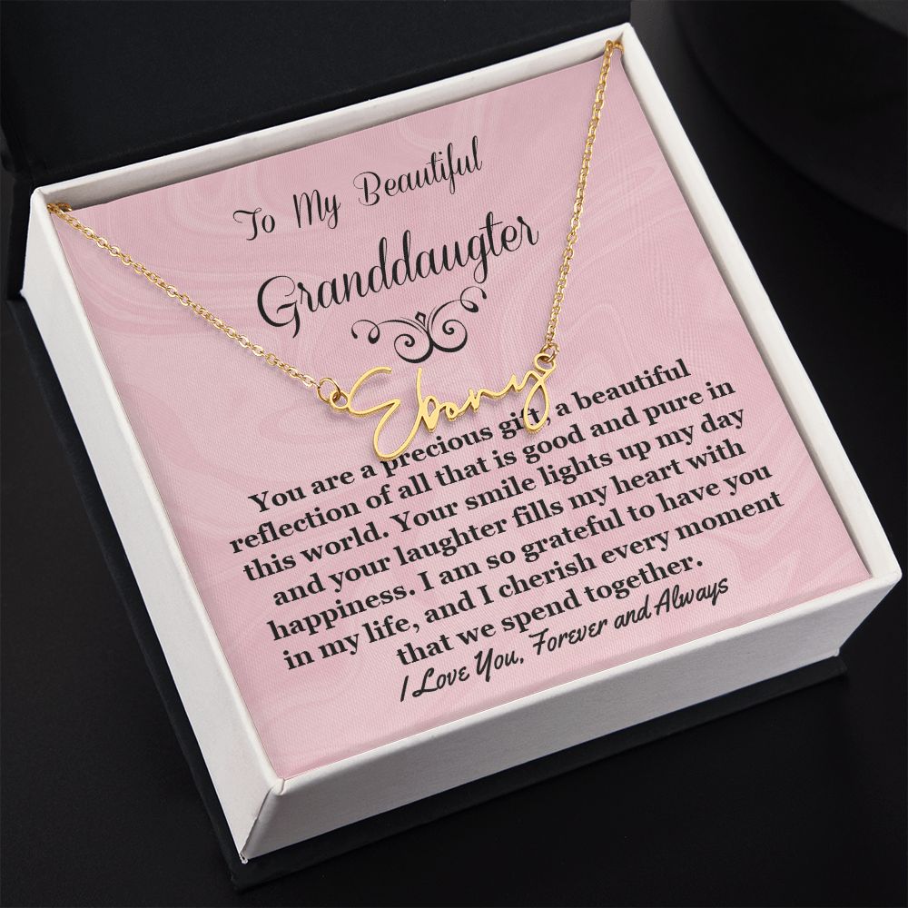 Granddaughter Signature Style Name Necklace