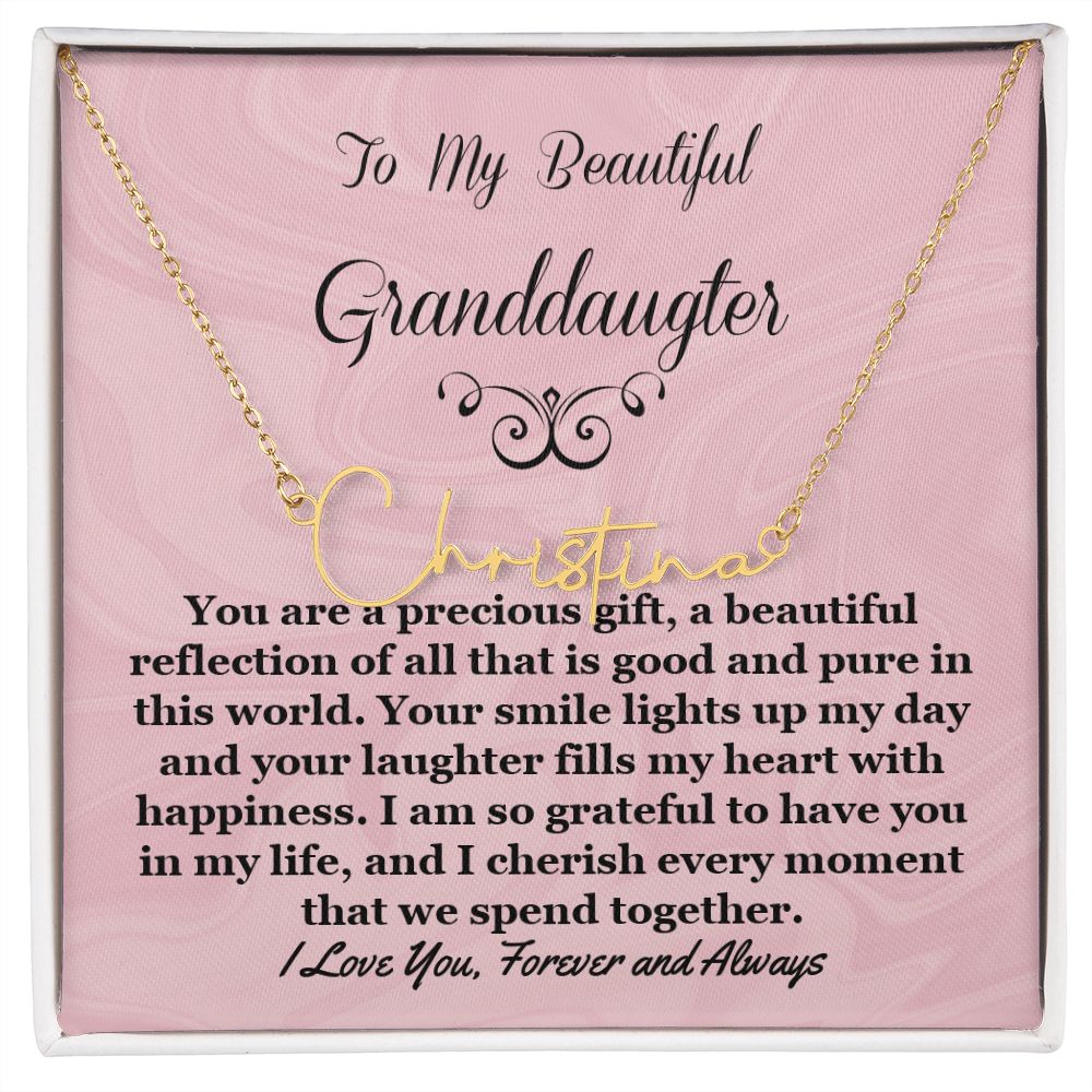 Granddaughter Signature Style Name Necklace