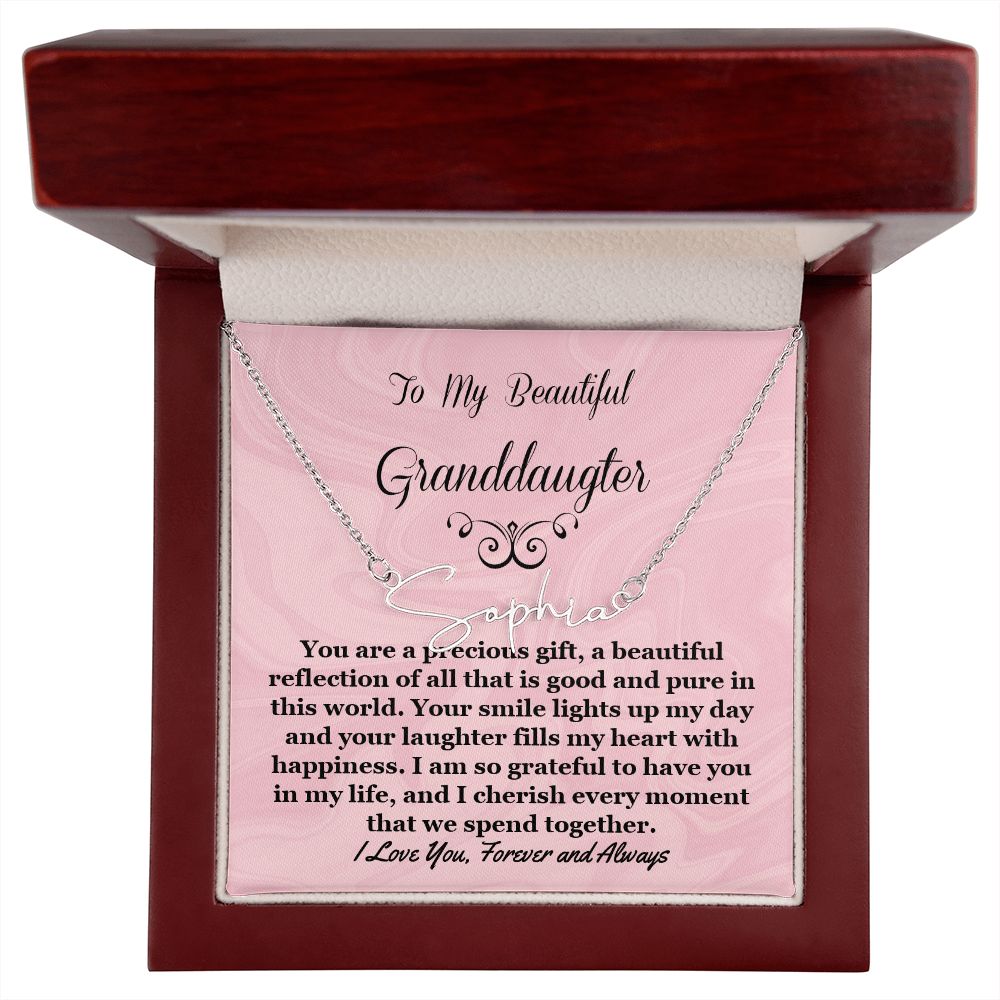 Granddaughter Signature Style Name Necklace