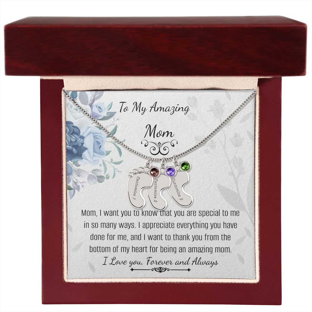 Mom Baby Feet Necklace
