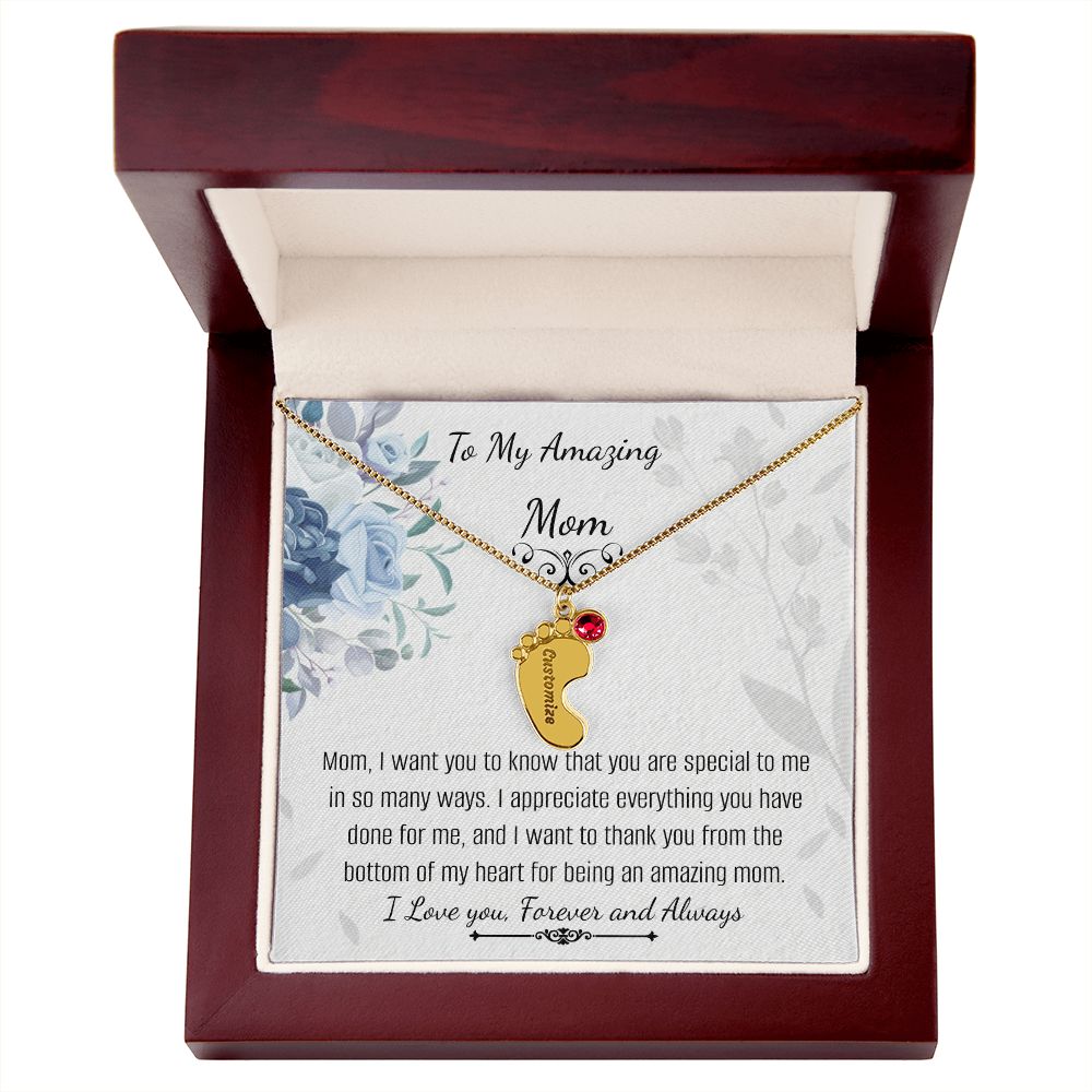 Mom Baby Feet Necklace